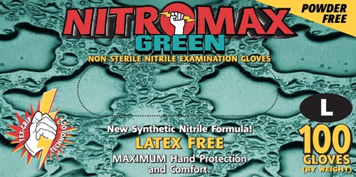 Emerald 5-mil NitroMax Powder-Free Latex-Free Green Nitrile Exam Gloves
